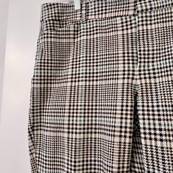 Old Navy Pixie Trouser Pants in Black Blue Green Plaid - Picture 3 of 5